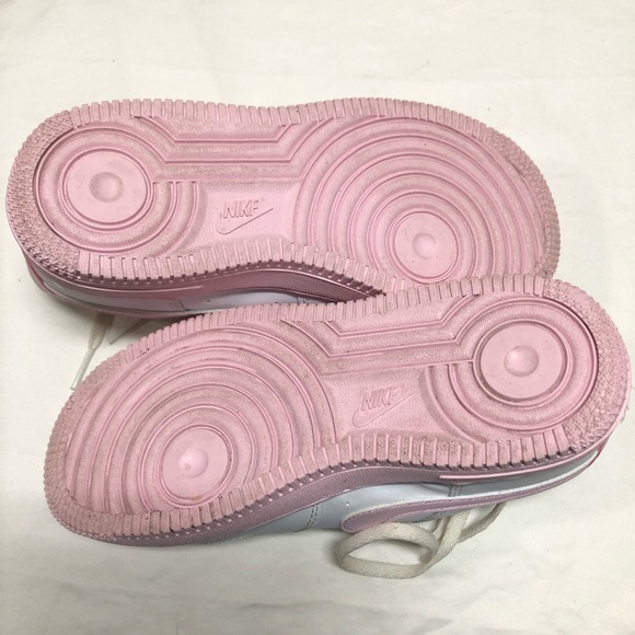Nike Air Force 1 Low White and Pink Sneakers.Size Y2 Youth Pre Owned Excellent - Picture 8 of 11